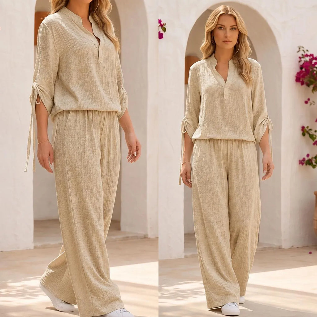 Set Bluza si Pantaloni din panza de bumbac - Sandra 04