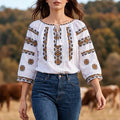 IE Traditionala cu broderie florala - Valentina alb 02