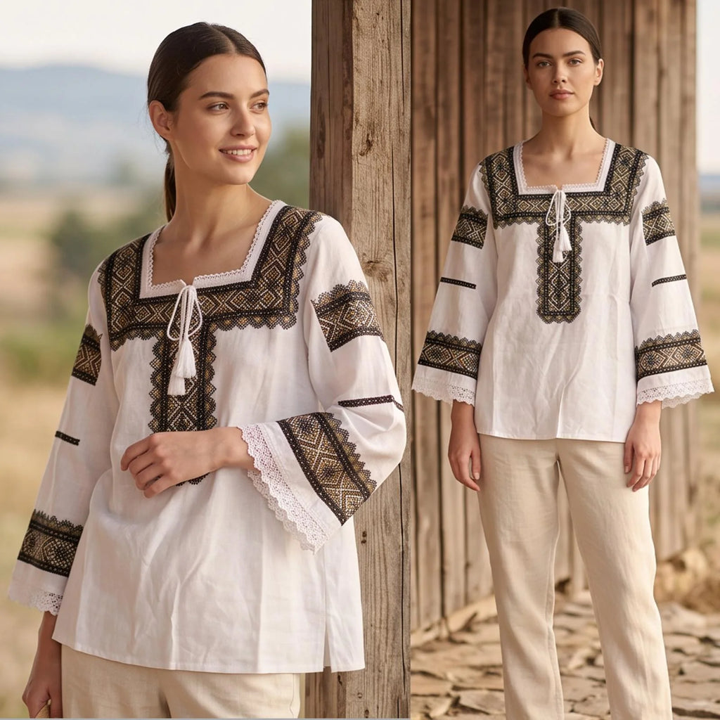 IE Nationala cu broderie geometrica - Raluca