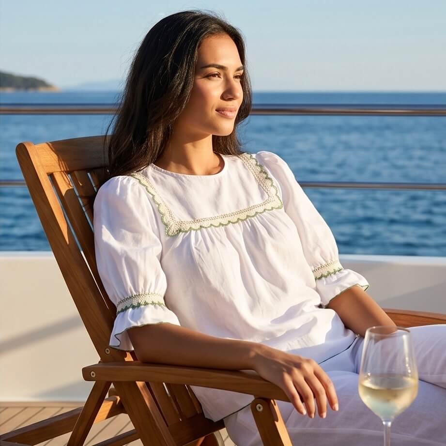 Bluza alba tip ie traditionala din panza topita - Mara