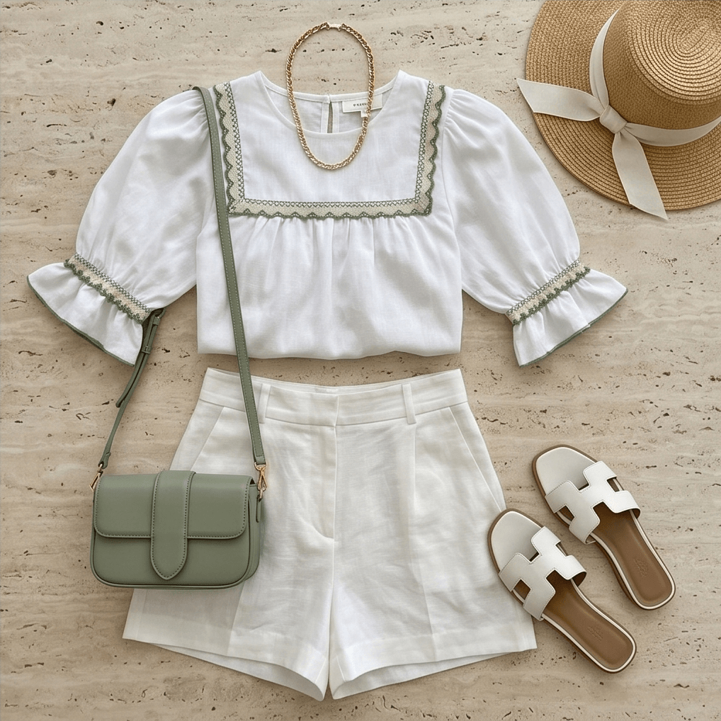Bluza alba tip ie traditionala din panza topita - Mara