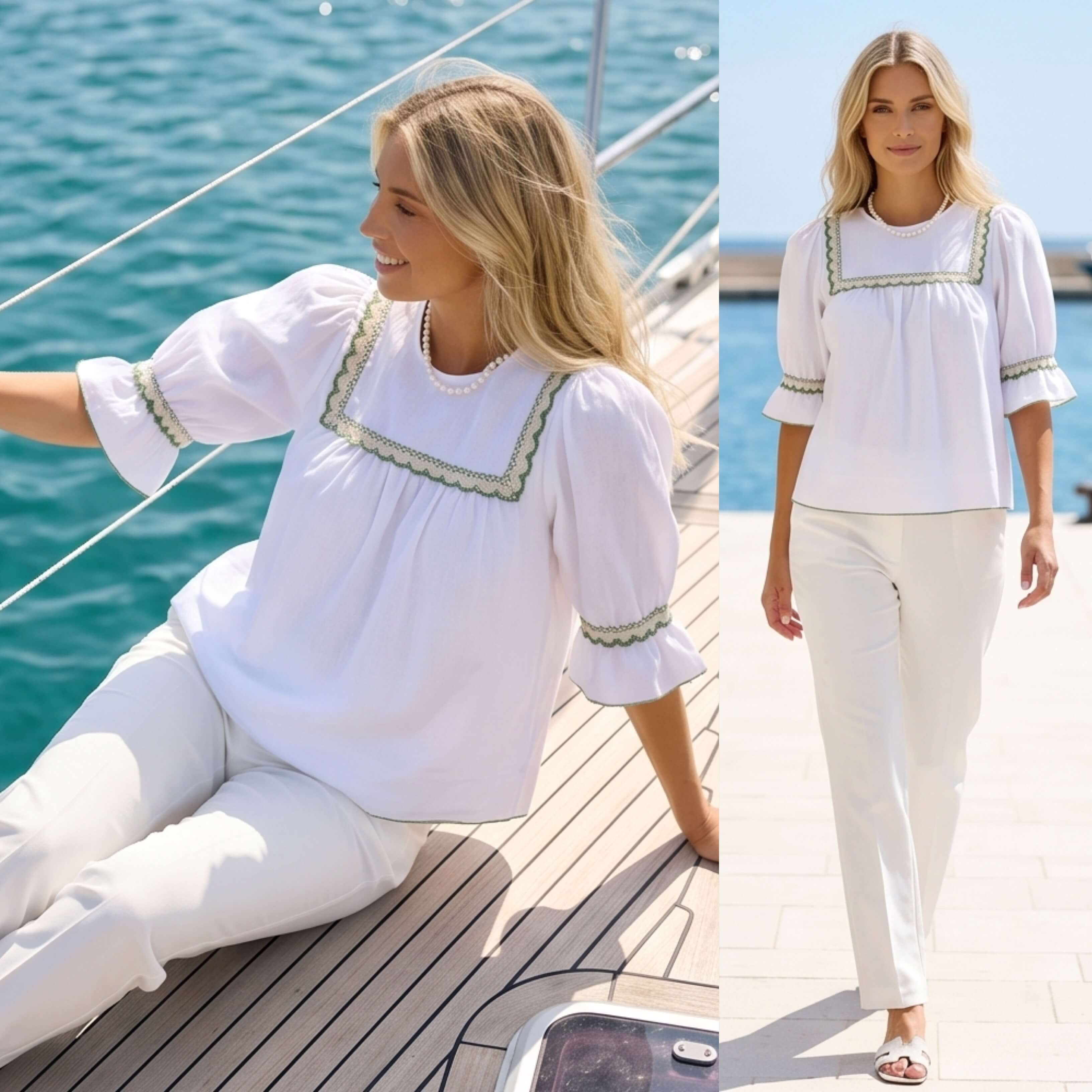 Bluza alba tip ie traditionala din panza topita - Mara