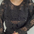 Bluza crosetata din macrame, neagra- Daria 02
