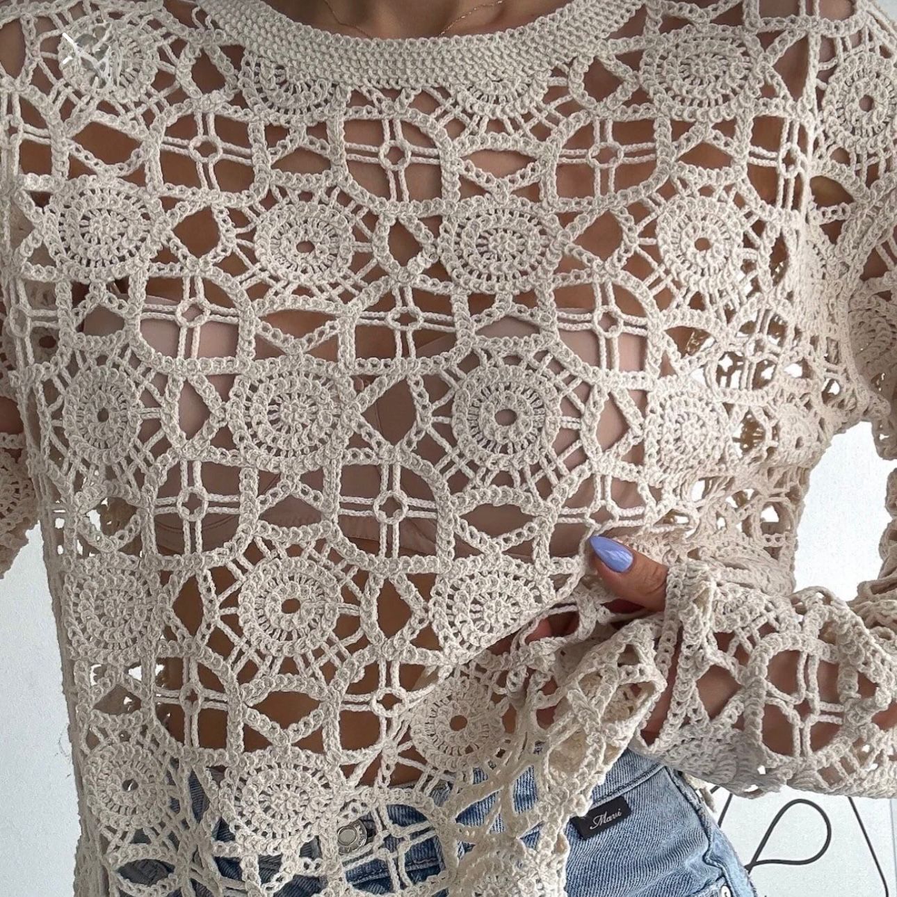 Bluza crosetata din macrame - Aura