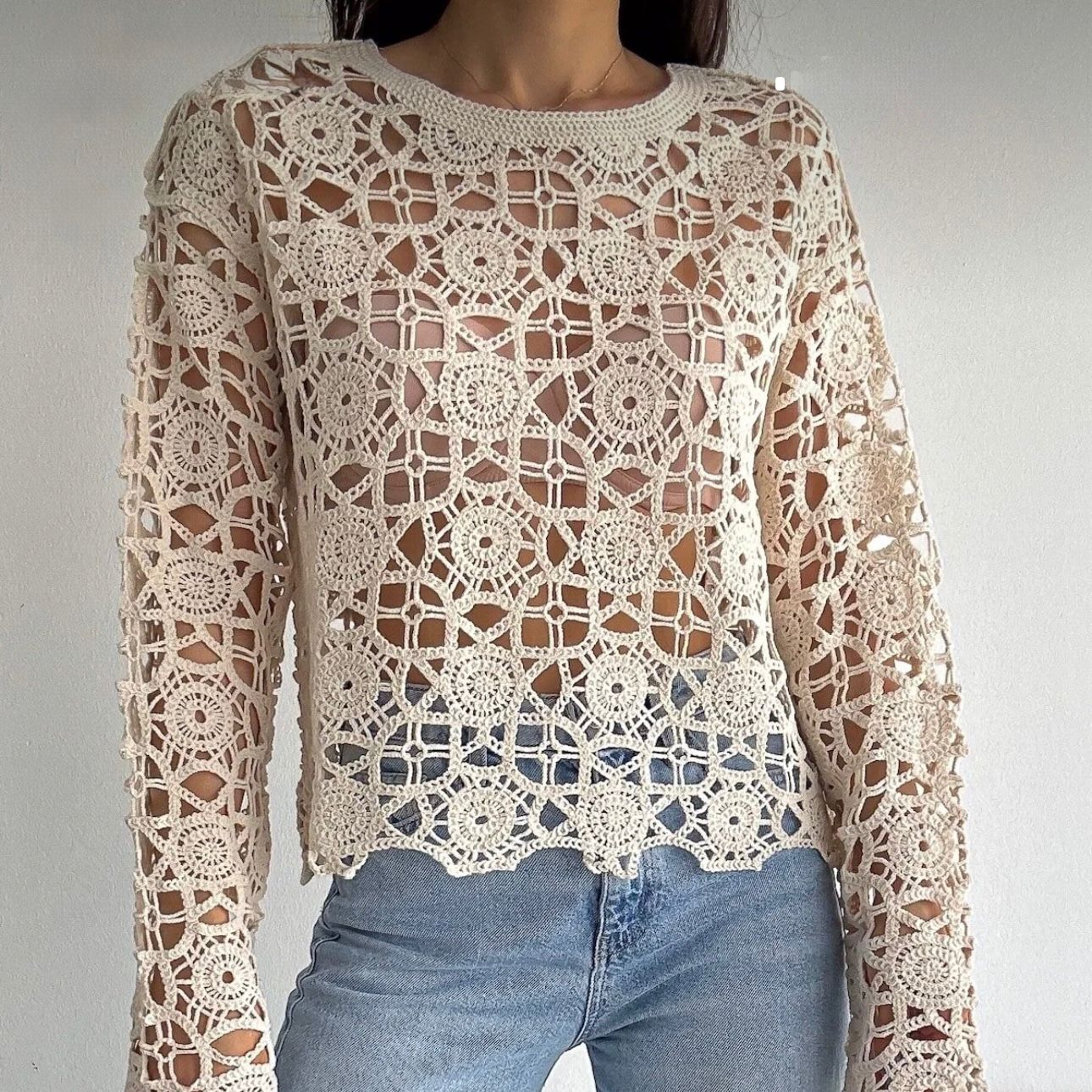 Bluza crosetata din macrame - Aura