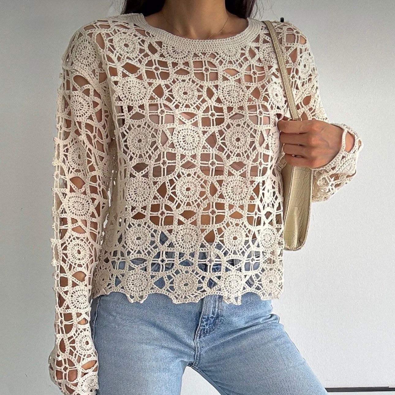 Bluza crosetata din macrame - Aura