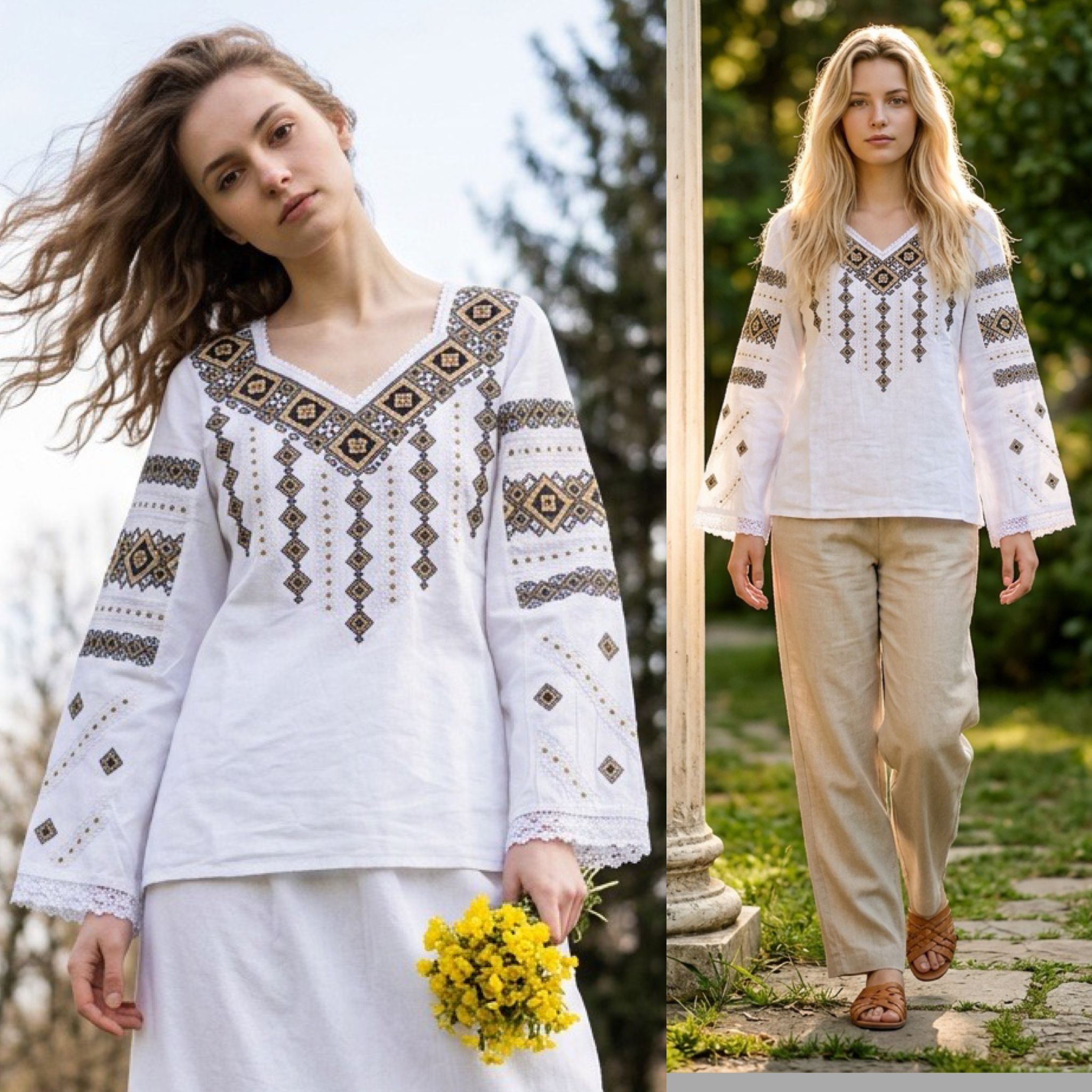 IE Traditionala alba - Romb crem