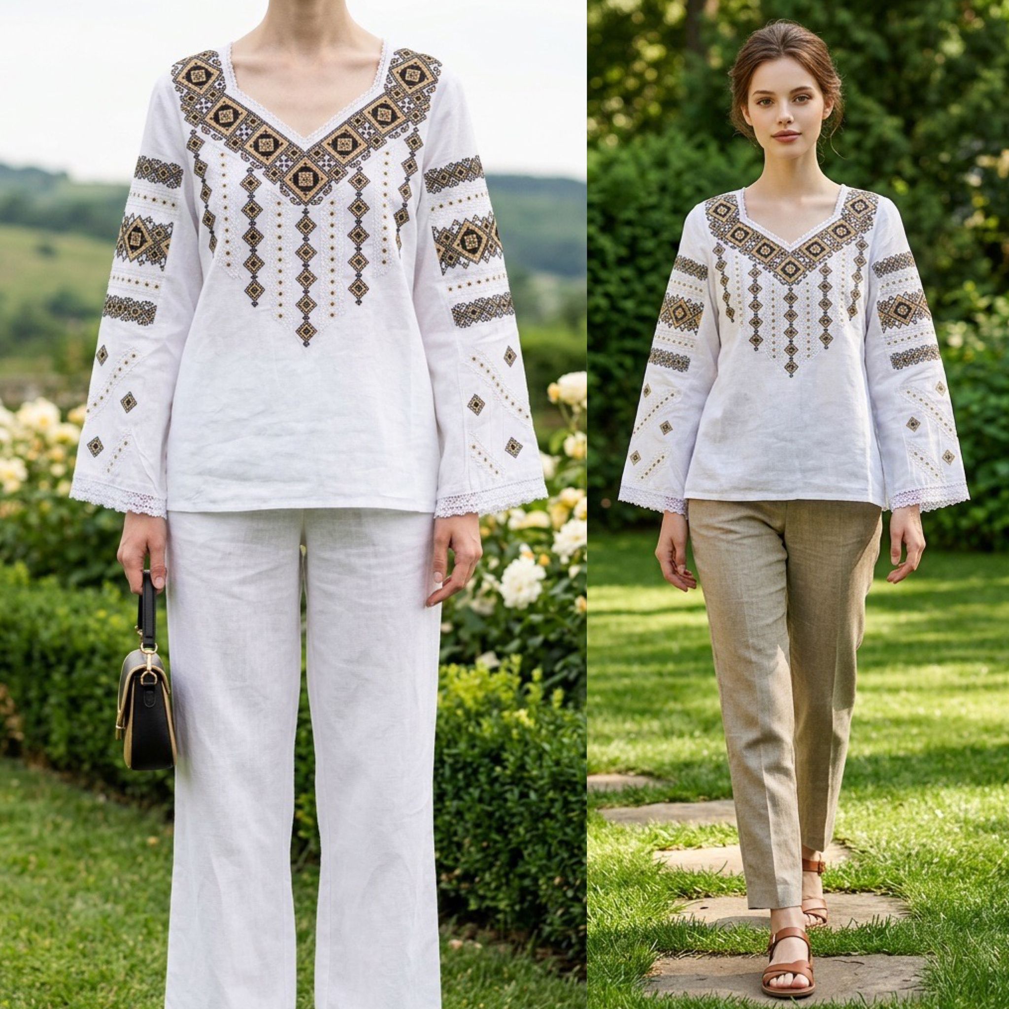 IE Traditionala alba - Romb crem