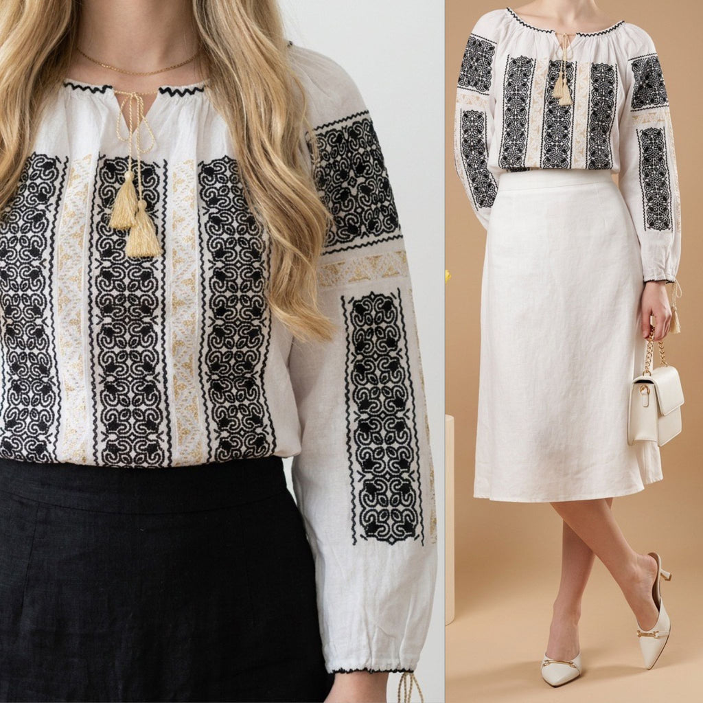 IE Traditionala cu broderie neagra - Nadia
