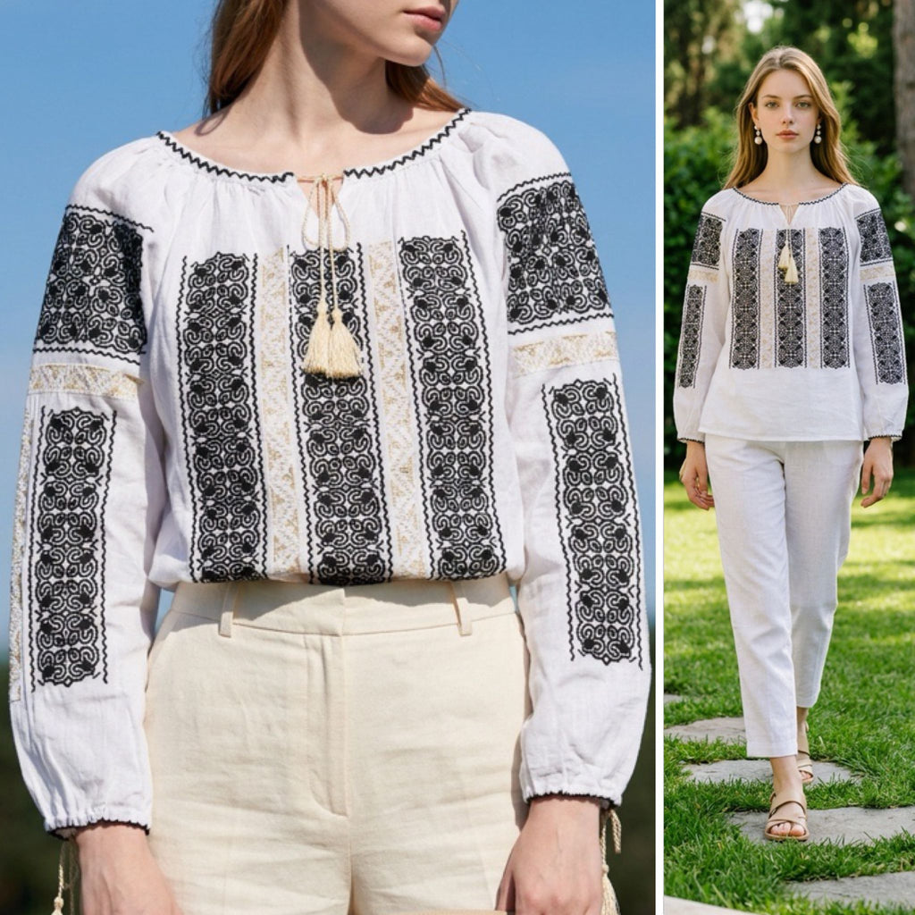 IE Traditionala cu broderie neagra - Nadia