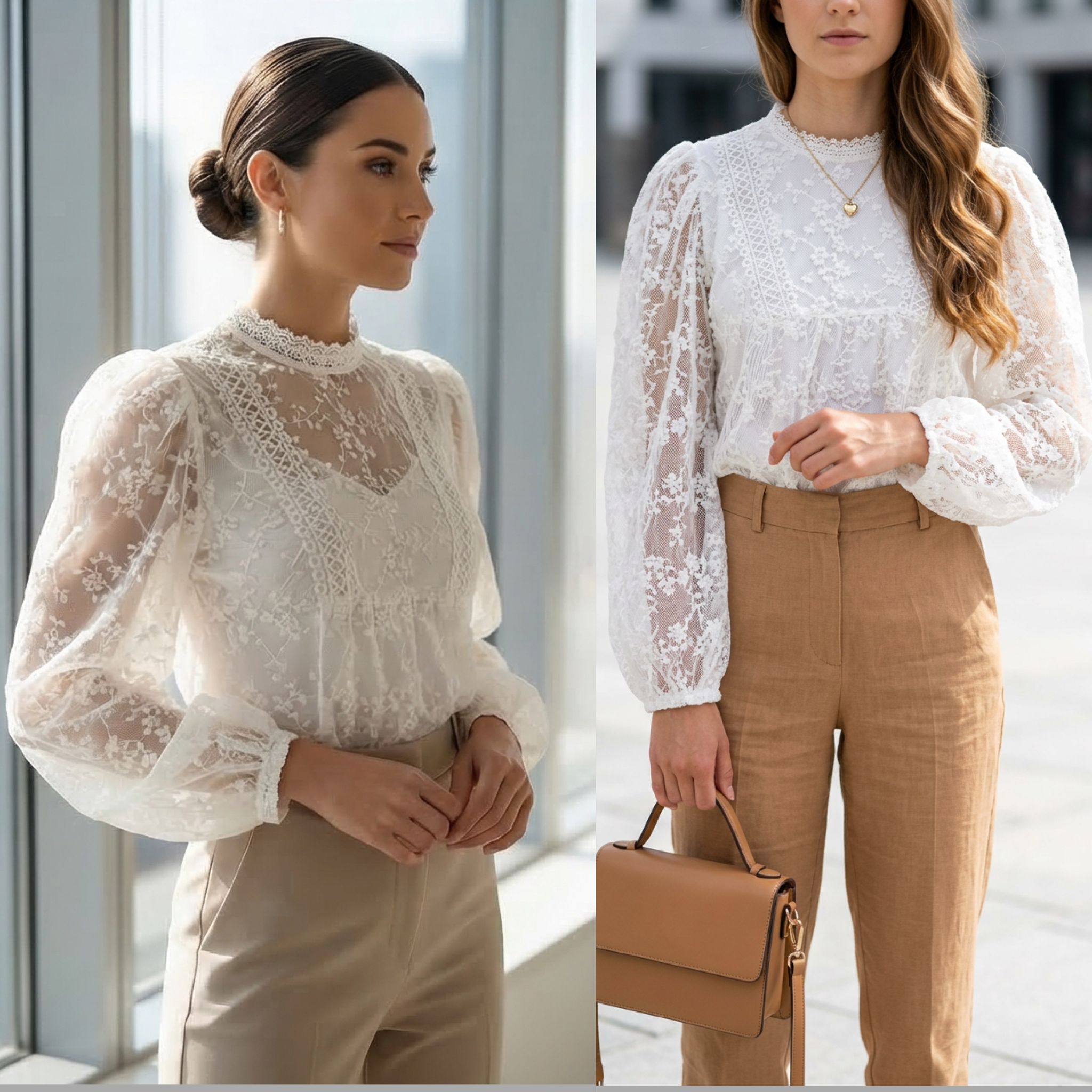 Bluza brodata din voal alb - Alma 01