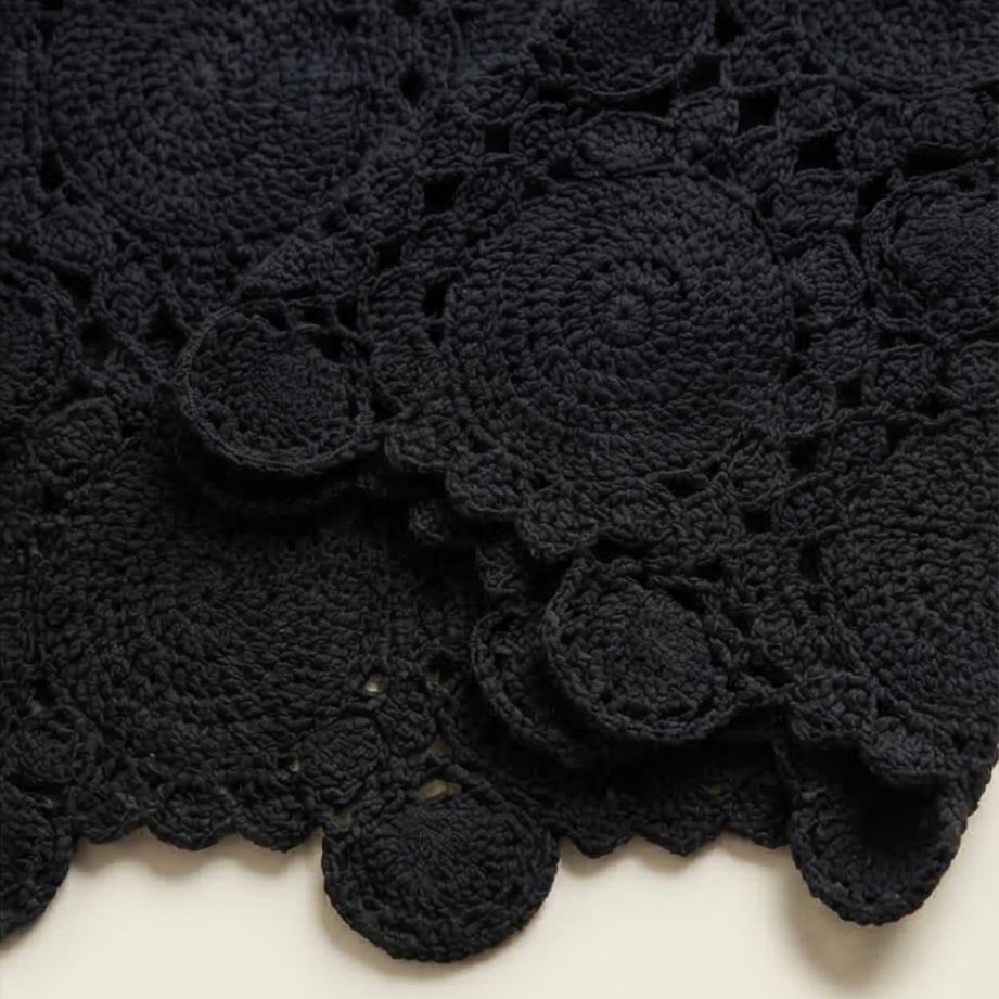 Bluza crosetata din macrame - Carla negru