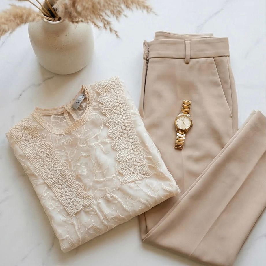 Bluza brodata din tul crem - Alma 02