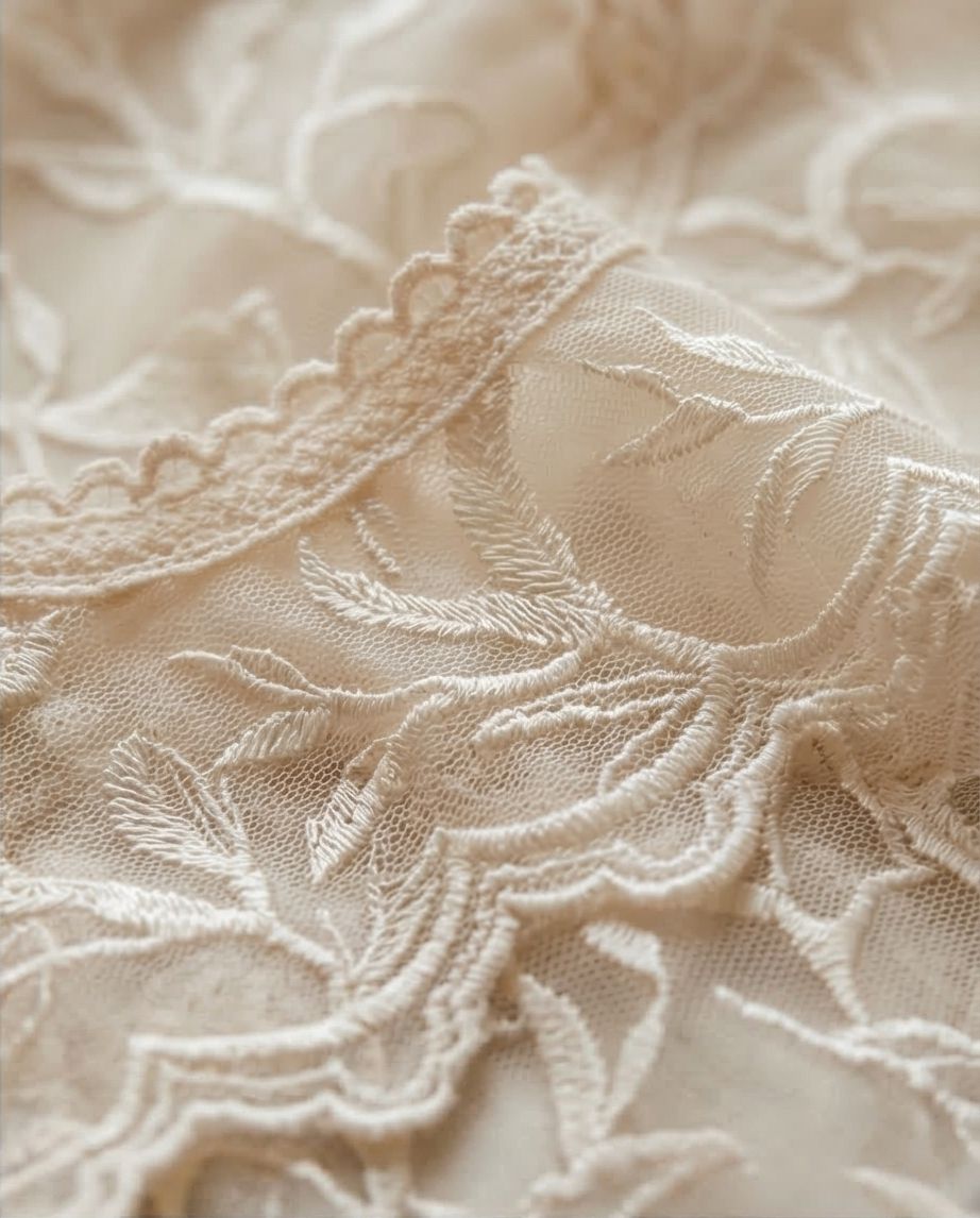 Bluza brodata din tul crem - Alma 02