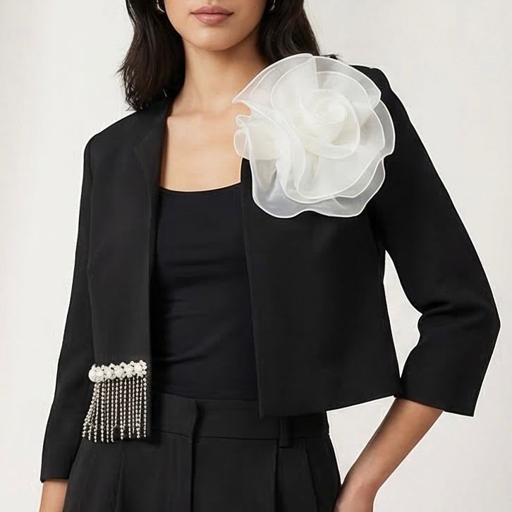 Sacou negru, scurt - Crina 01