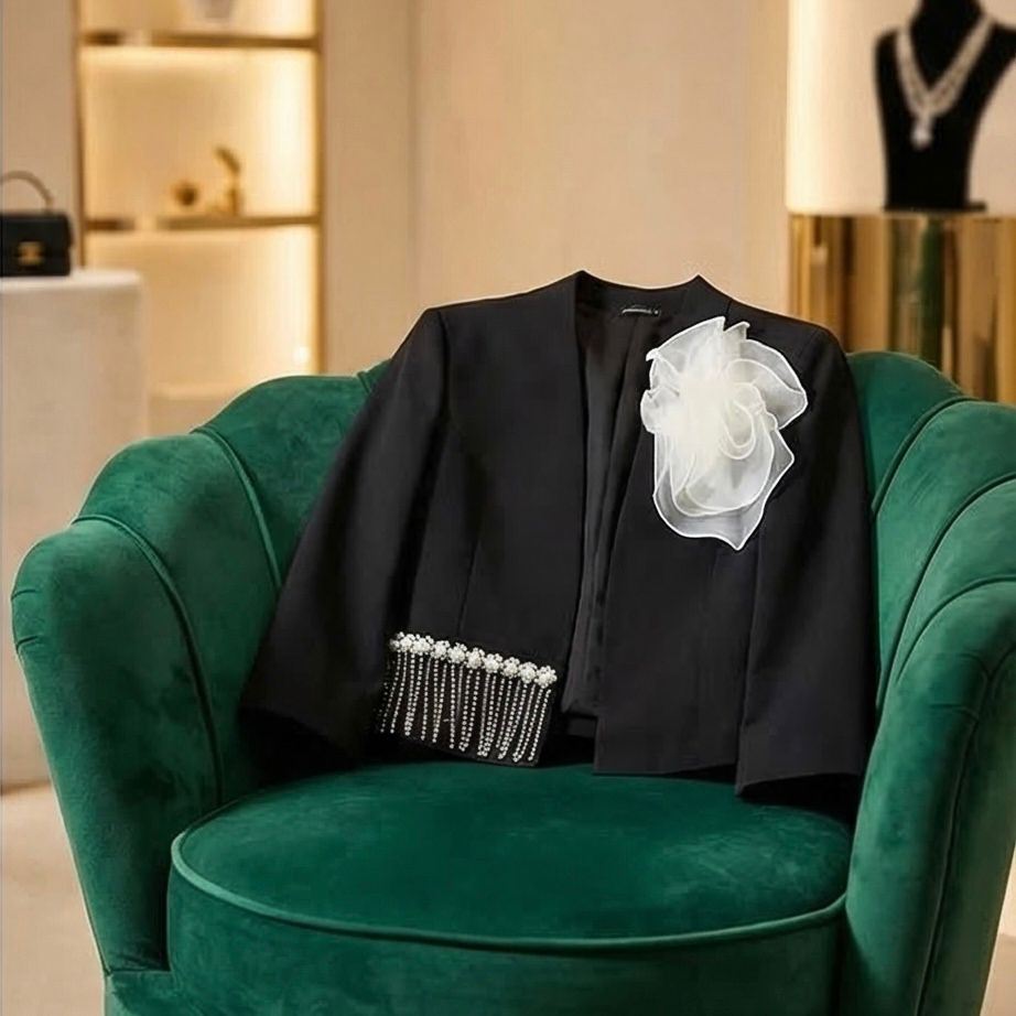 Sacou negru, scurt - Crina 01