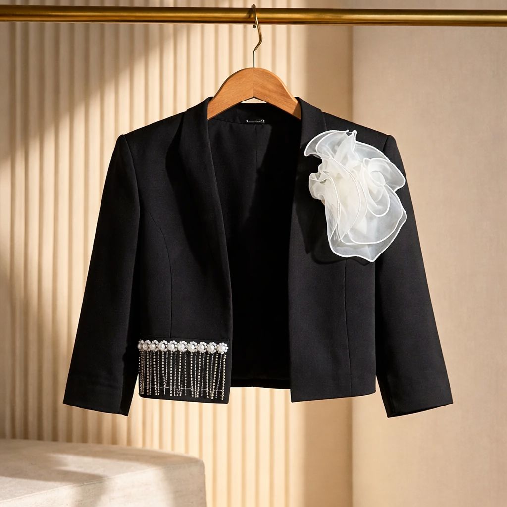 Sacou negru, scurt - Crina 01