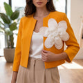 Sacou scurt, accesorizat cu floare 3D - Crina 03