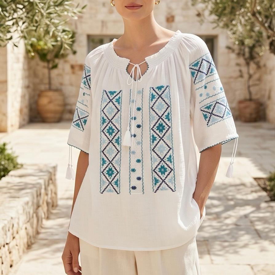 IE Traditionala cusuta cu matase - Altita turcoaz/bleu 21