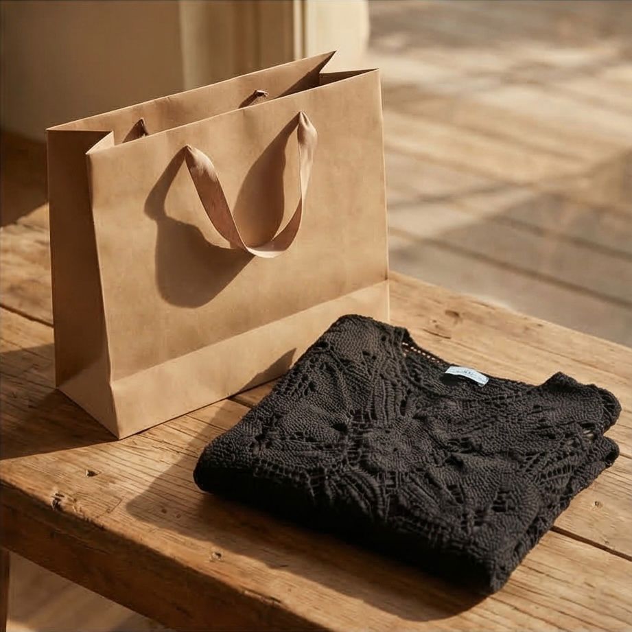 Bluza crosetata din macrame, neagra - Daria 02